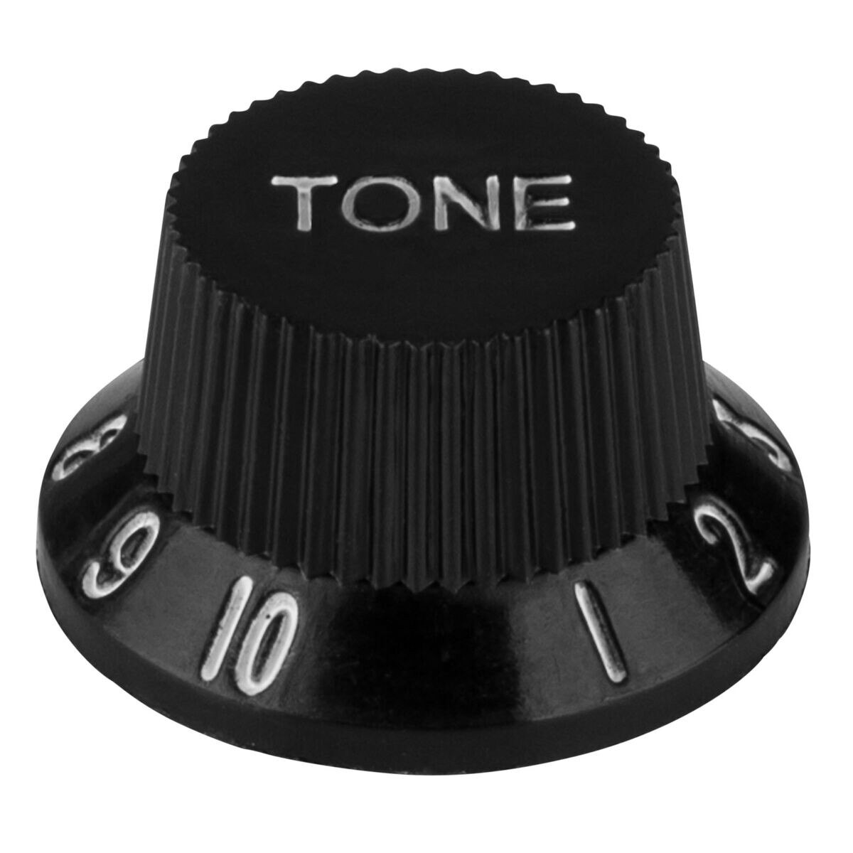 Guitar Tone Knob Solid Strat Bell Type 1" Black